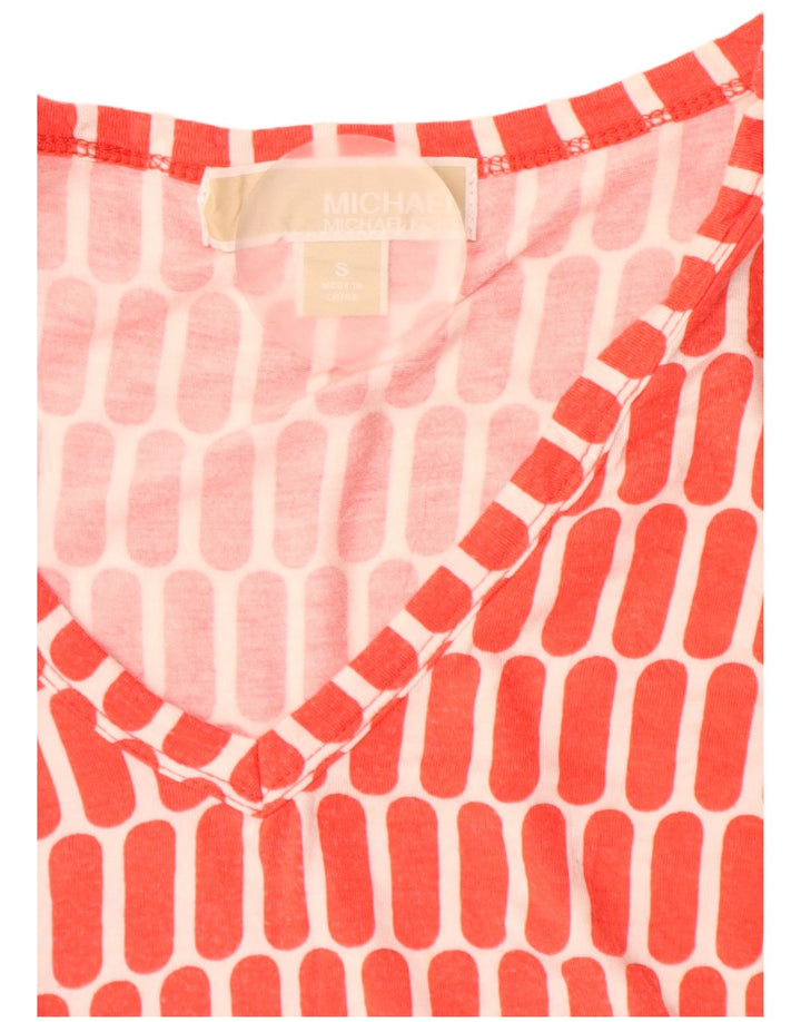 MICHAEL KORS Tricou pentru femei Top UK 10 Small Red Geometric Sintetic