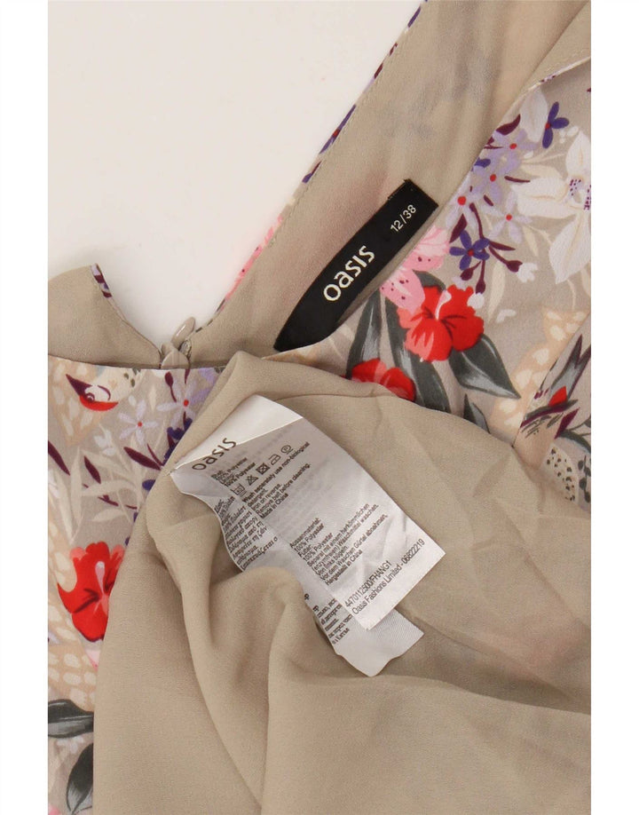 Rochie de soare Oasis pentru femei UK 12 Medium Beige Floral Poliester