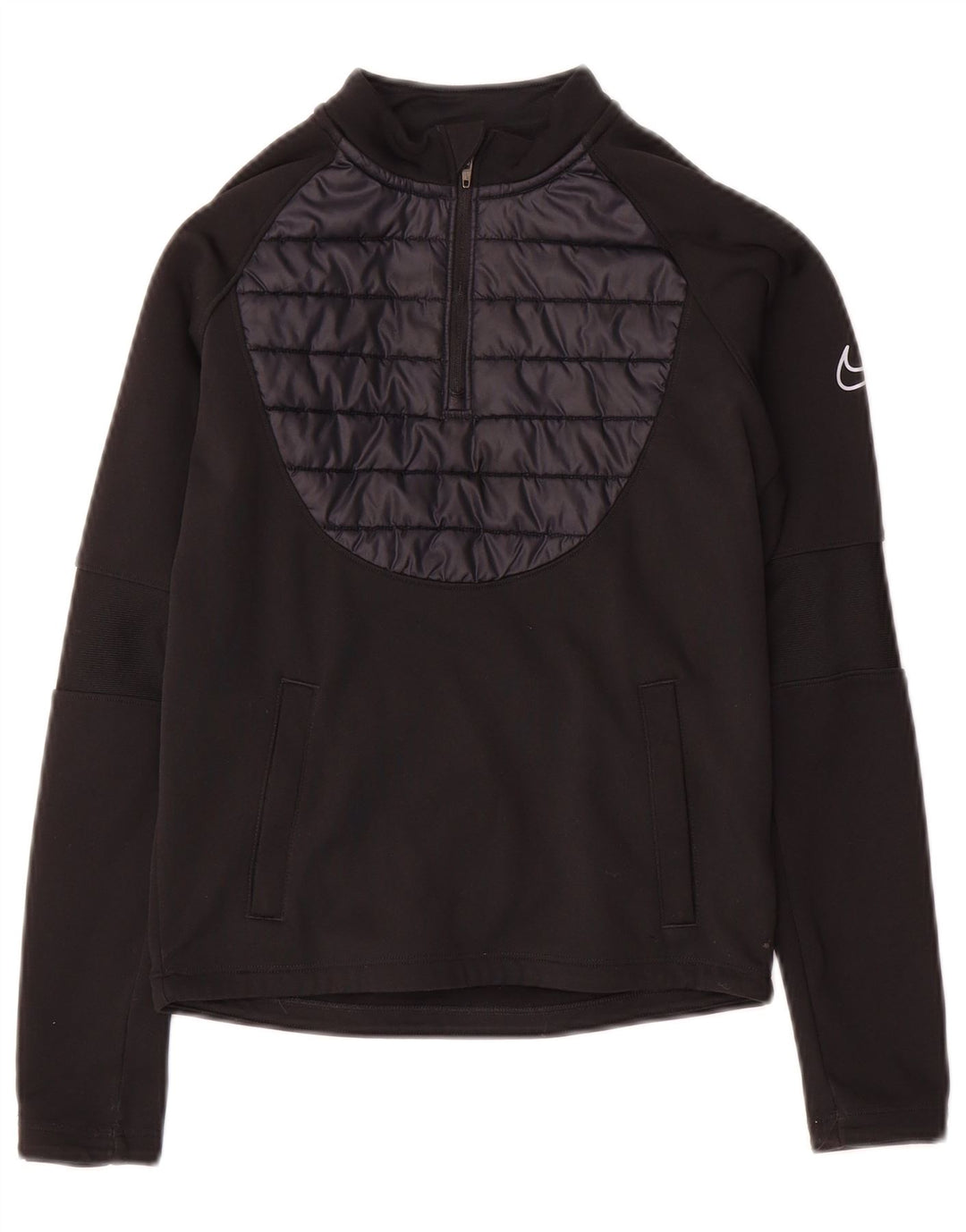 Trening pentru băieți Therma-Fit Zip Neck Pullover Top 8-9 ani mic Negru