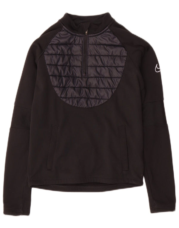 Trening pentru băieți Therma-Fit Zip Neck Pullover Top 8-9 ani mic Negru