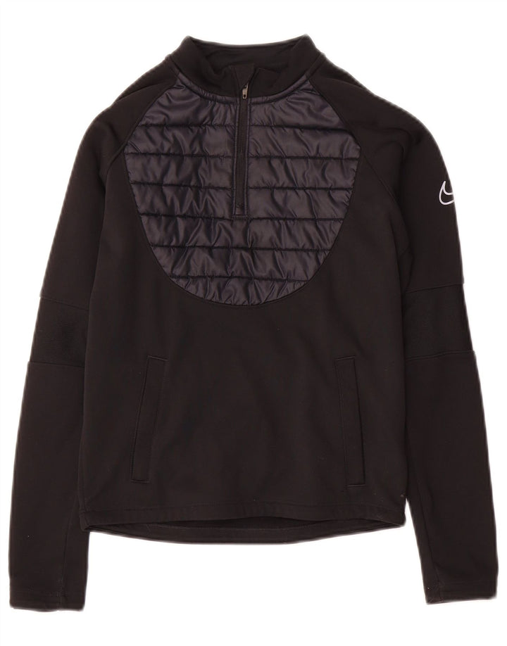 Trening pentru băieți Therma-Fit Zip Neck Pullover Top 8-9 ani mic Negru