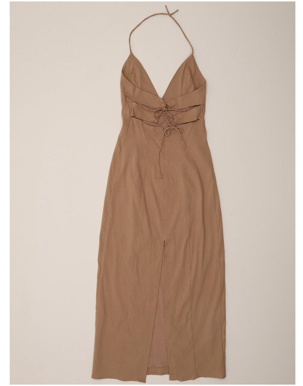 Rochie Zara Femei Halter UK 8 Mic Bej In