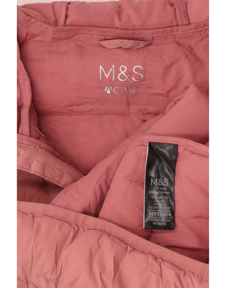 Jachetă căptușită cu glugă pentru femei Marks & Spencer UK 10 Small Pink Poliamidă
