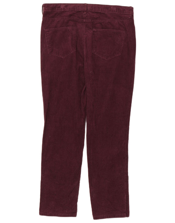 Pantaloni din velur pentru femei Marks & Spencer UK 14 Large W32 L28 Burgundy