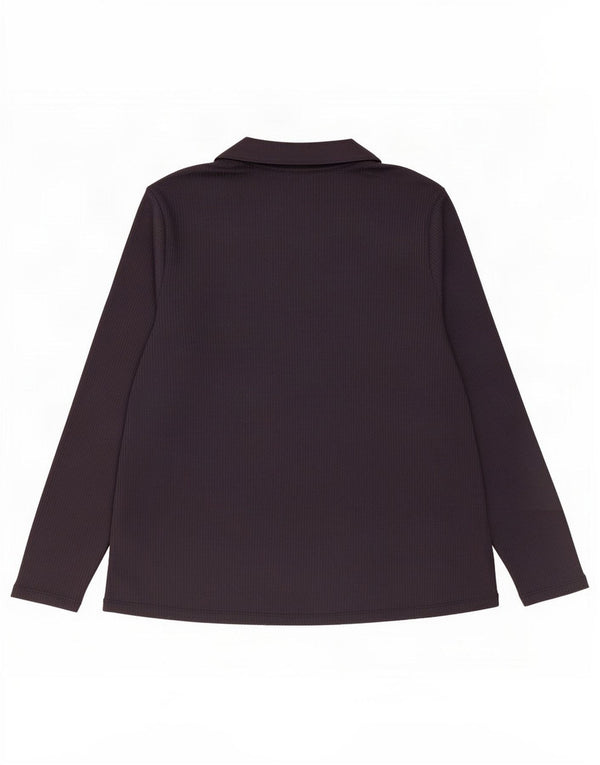 Tricou polo cu mânecă lungă pentru femei Marks & Spencer UK 20 2XL Poliester bleumarin