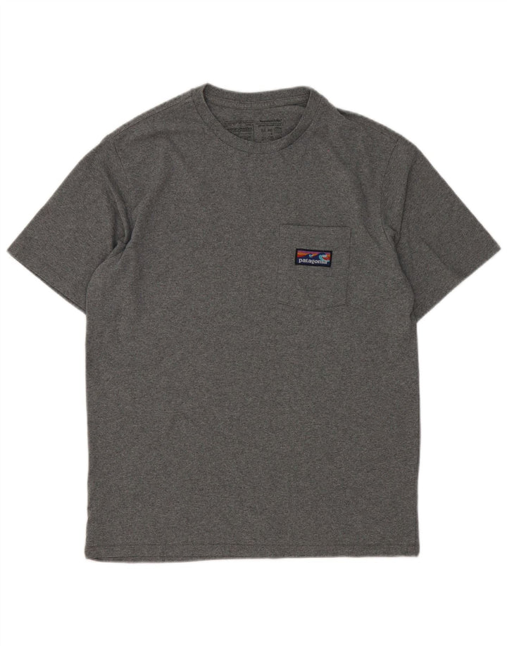 Tricou Patagonia pentru bărbați, cu croiala normală, top mic, gri bumbac