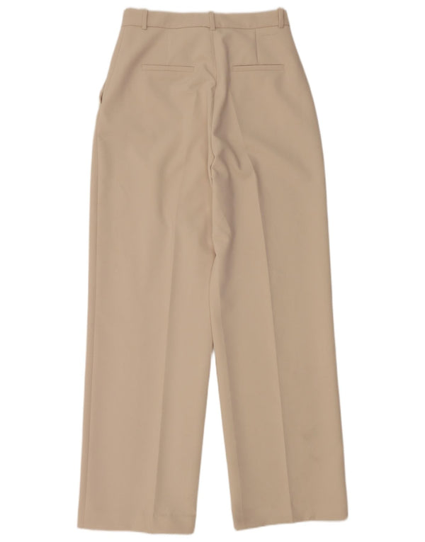 Pantaloni casual drepti pentru femei cu talie înaltă Zara Mediu L28 L31 Bej