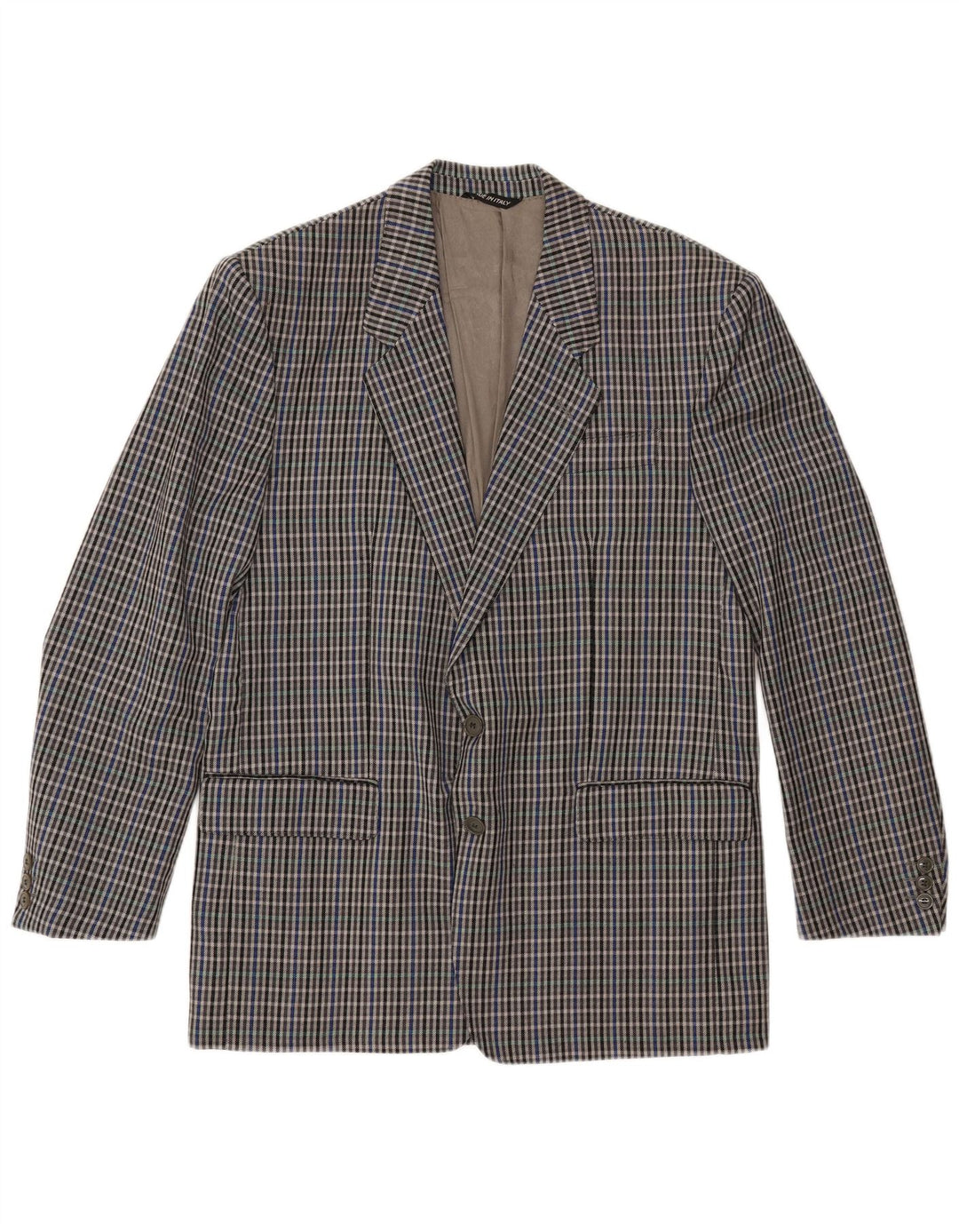 MARIO ZEGNA Jachetă pentru bărbați cu 2 nasturi IT 52 XL Lână cu carouri gri