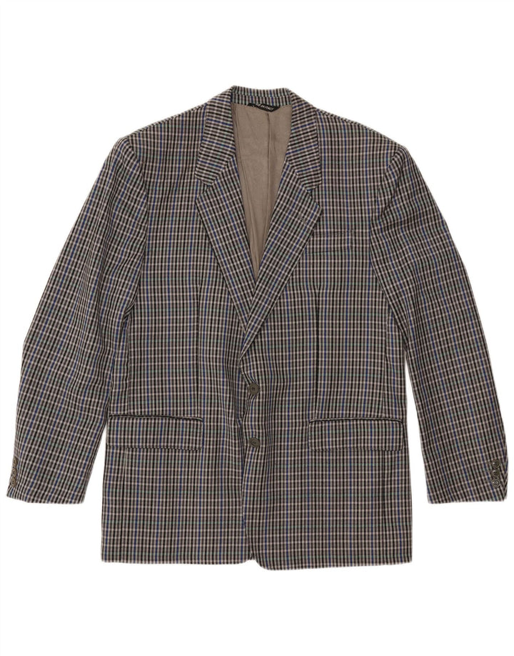 MARIO ZEGNA Jachetă pentru bărbați cu 2 nasturi IT 52 XL Lână cu carouri gri