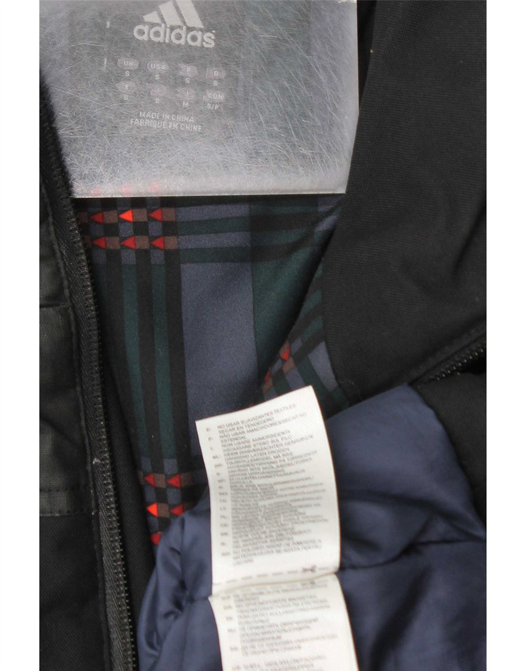 Jachetă de vânt pentru bărbați Adidas UK 36 Mic Negru Colorblock Nylon
