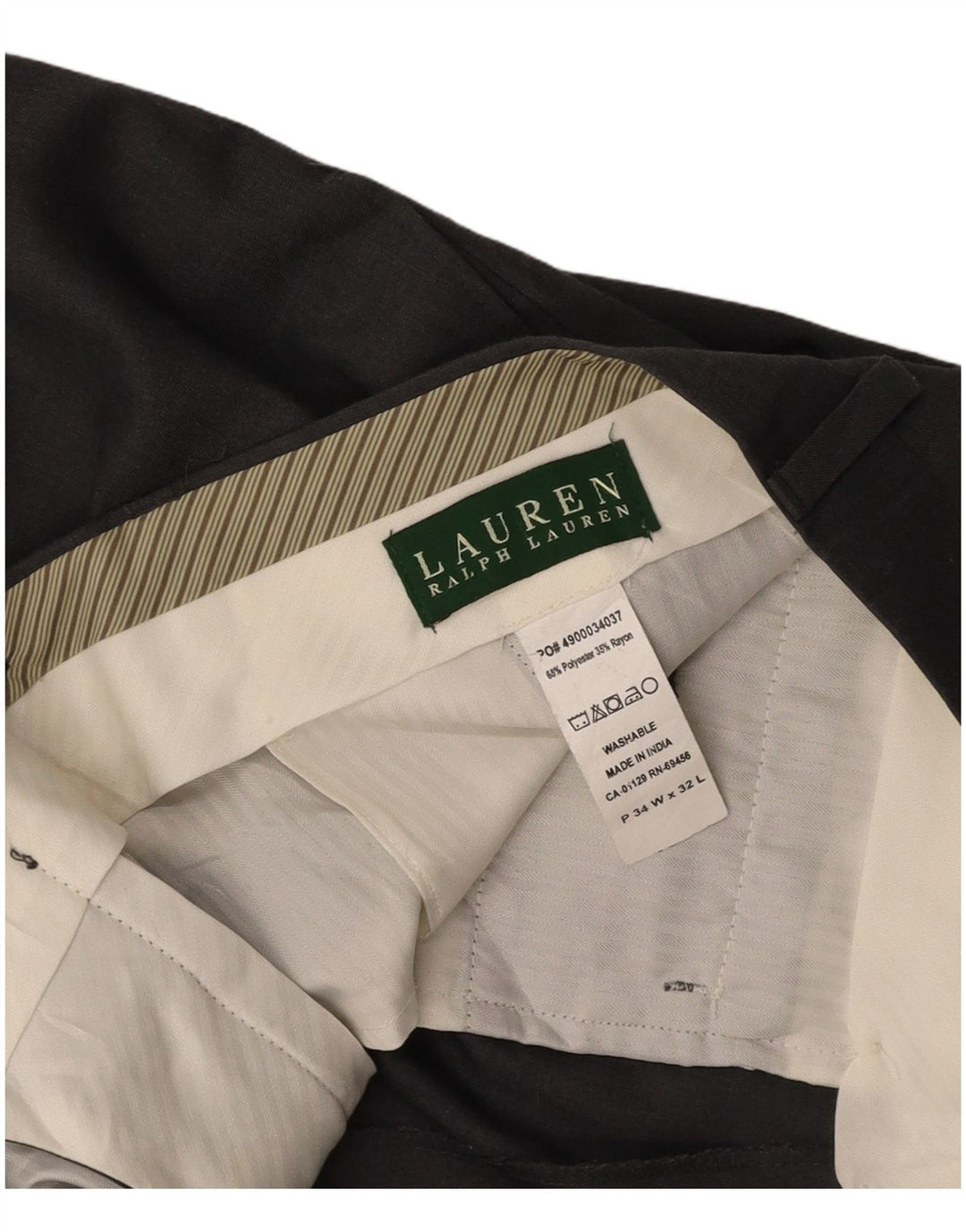 RALPH LAUREN Pantaloni drepți pentru bărbați L34 L32 Poliester gri