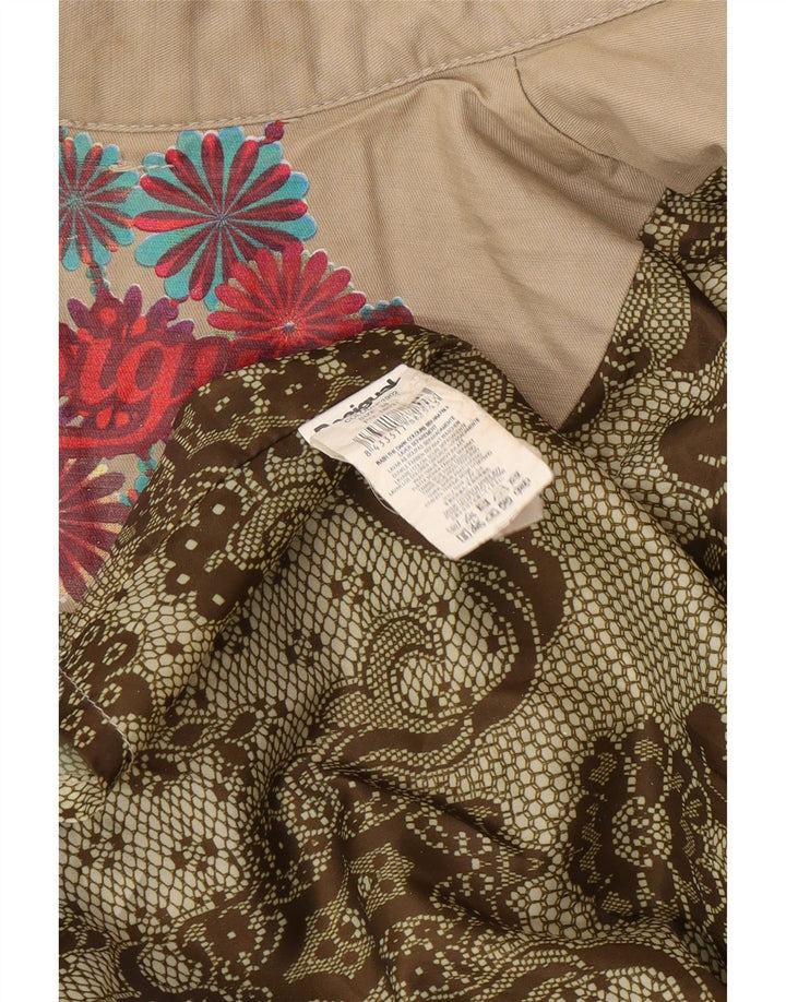 Trenci pentru femei Desigual cu piept dublu EU 38 Medium Bej Floral