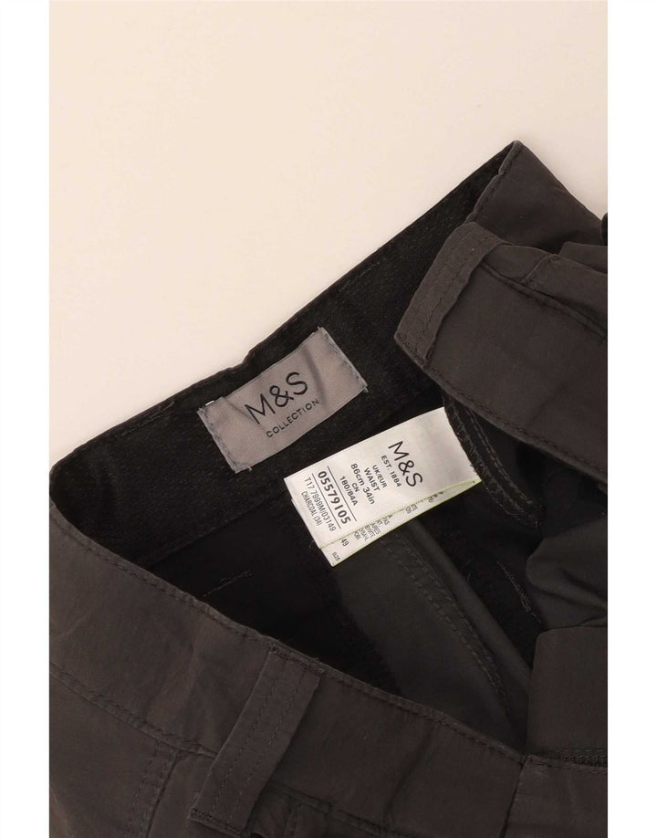 Pantaloni scurți cargo pentru bărbați Marks & Spencer W34, bumbac gri mare