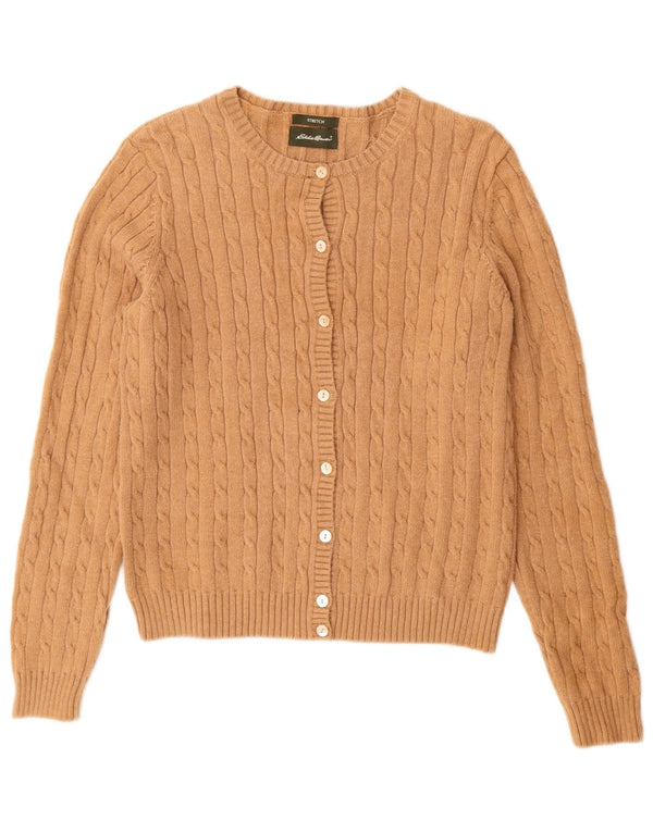 EDDIE BAUER Pulover cardigan pentru femei UK 12 Bumbac mediu bej