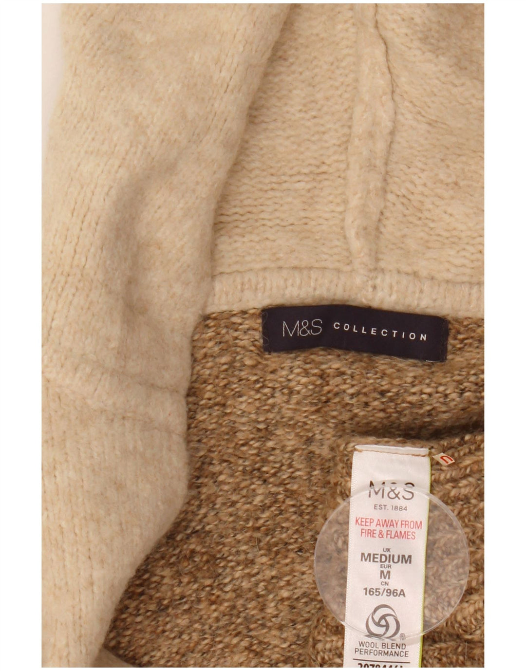 Pulover cardigan cu paragate pentru femei Marks & Spencer UK 14 Bej mediu