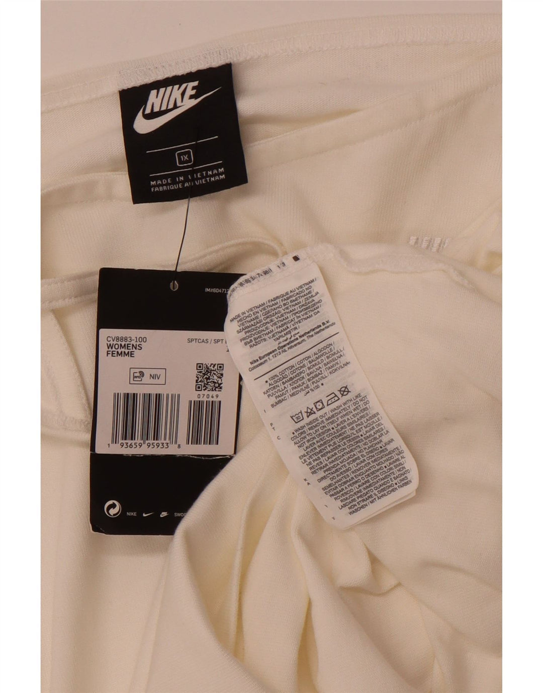 Top camis NIKE pentru femei UK 18 XL bumbac alb