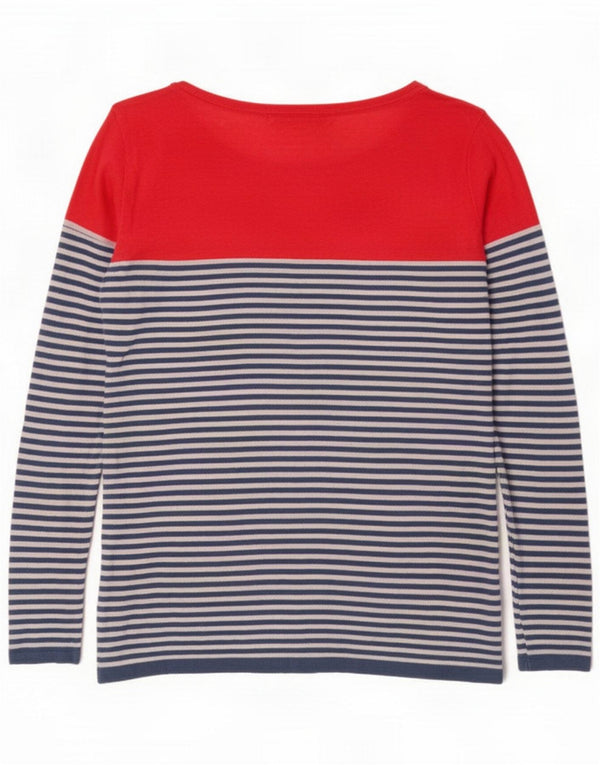 Crew Clothing Top pentru femei cu mânecă lungă UK 14 Lenjerie mare cu dungi albastre