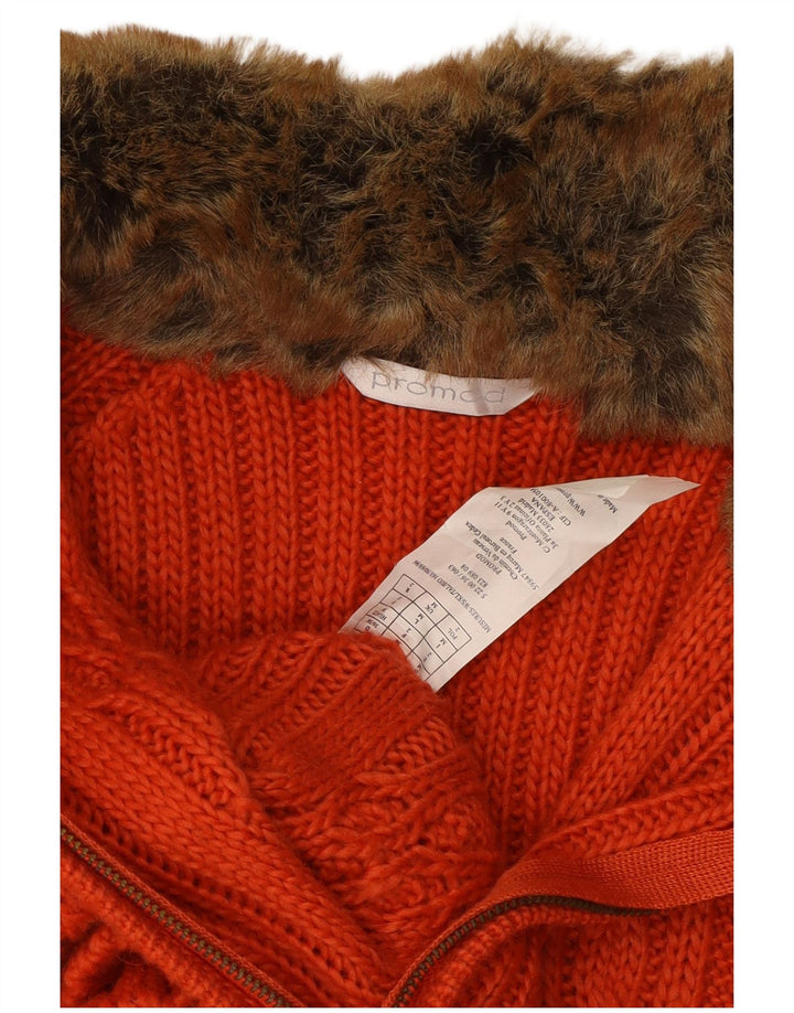 Pulover cardigan pentru femei PROMOD UK 12 Lână portocalie medie