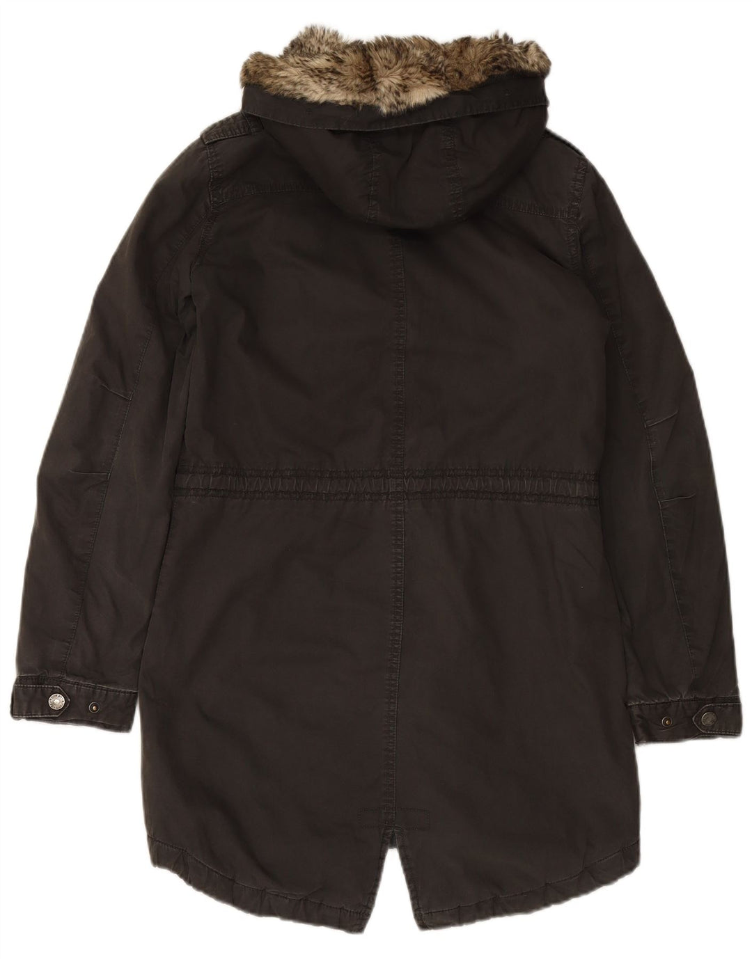 Jachetă parka cu glugă pentru femei FAT FACE UK 8, bumbac negru mic