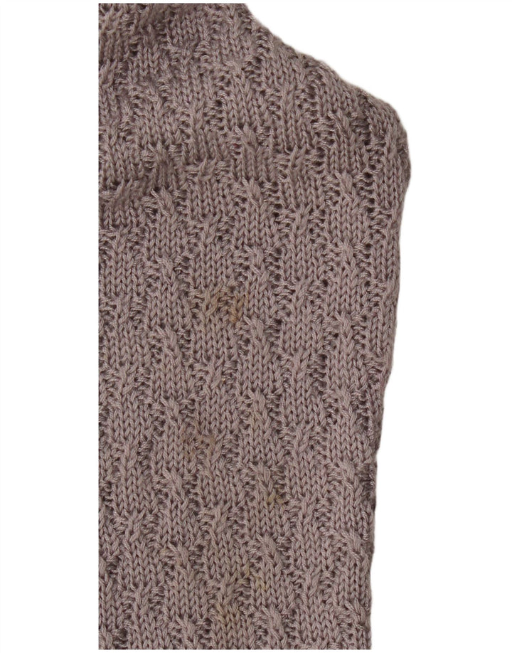 Pulover vintage cu gât rulat pentru femei UK 10 Small Gri Poliacrilic