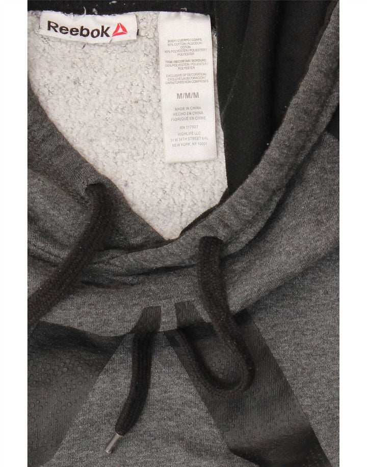 Jumper Reebok pentru bărbați, cu capota, gri mediu, bumbac color bloc