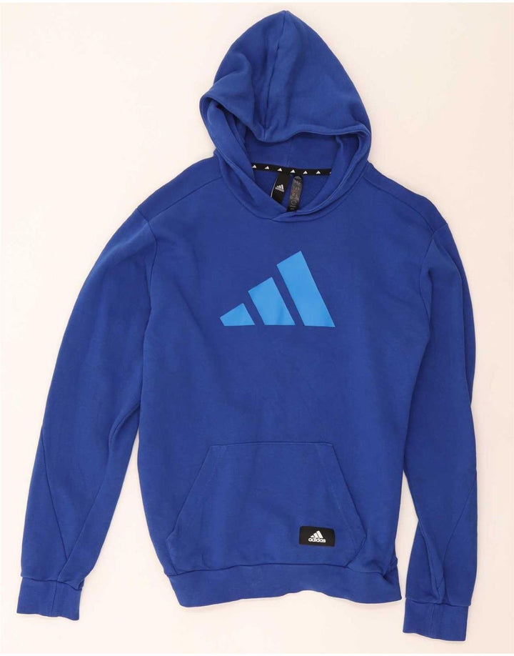 Pulover pentru bărbați Adidas Graphic Hoodie, albastru mediu