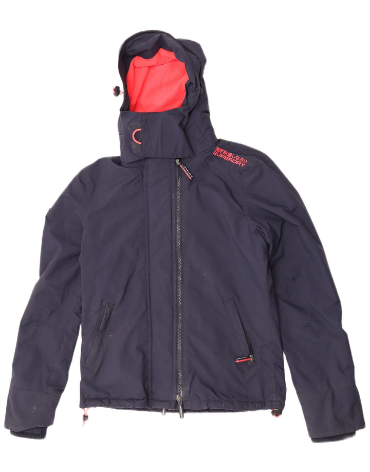 Jachetă Windbreaker cu grafică Superdry pentru femei UK 10 Small Bleumarin