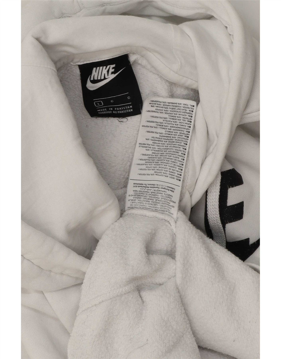 Pulover cu glugă grafic Nike pentru bărbați, mare, alb, bumbac