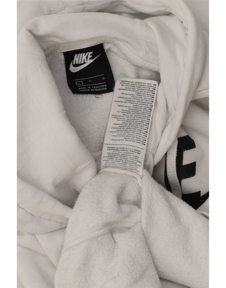 Pulover cu glugă grafic Nike pentru bărbați, mare, alb, bumbac
