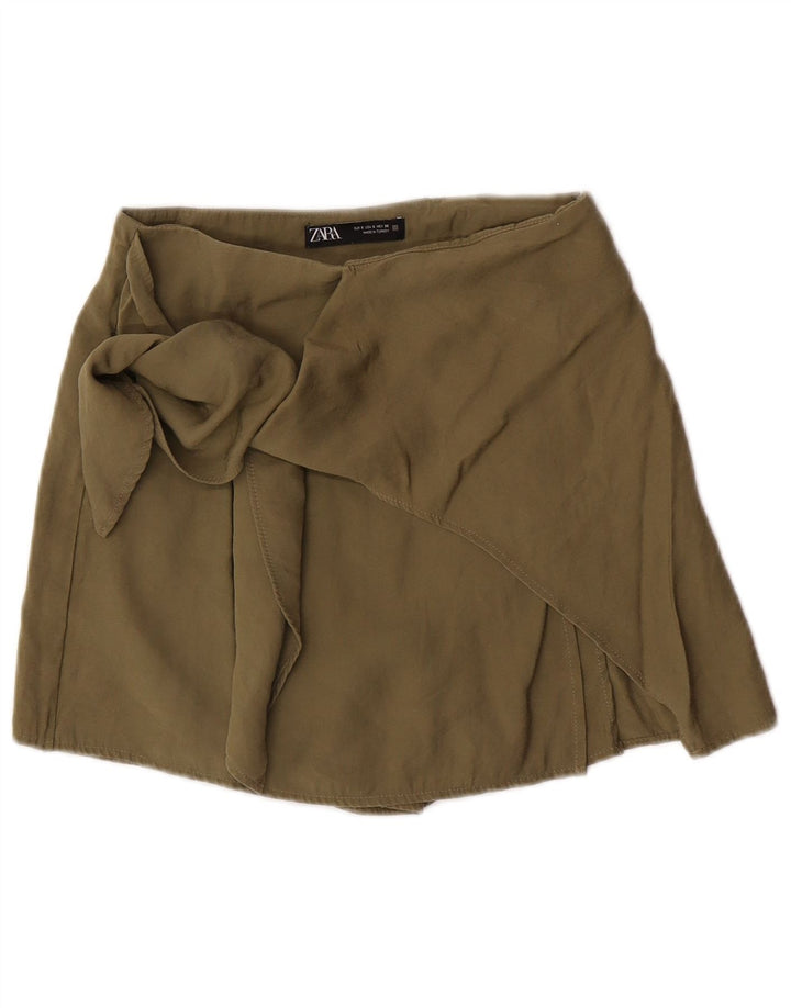 Pantaloni scurți casual pentru femei Zara Mici W26 Kaki Modal