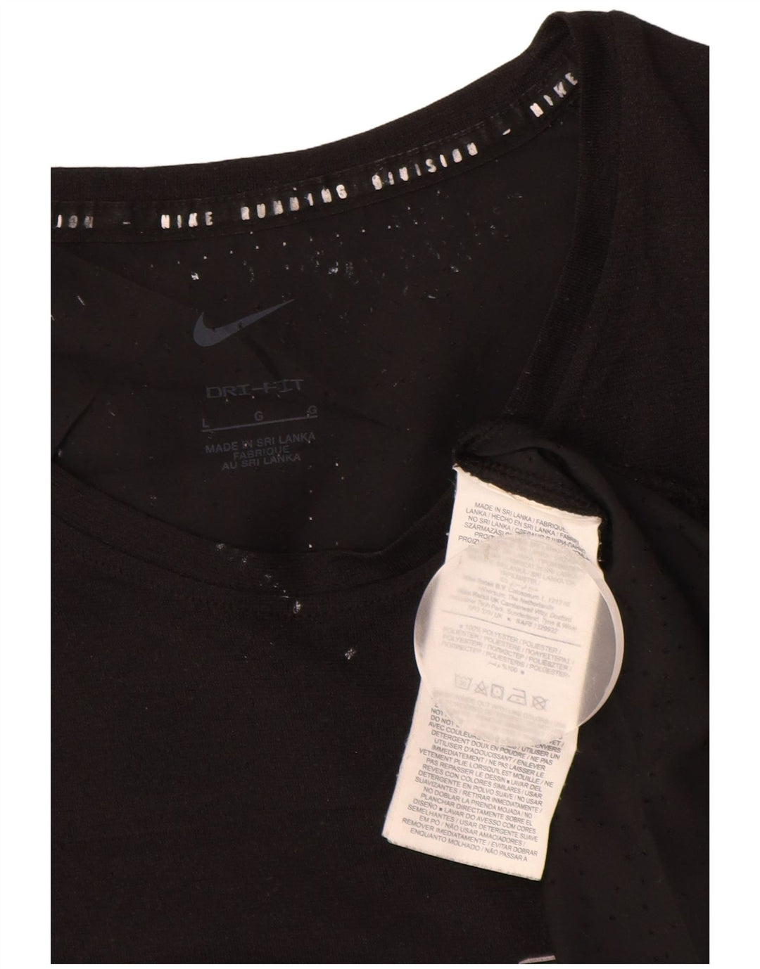 Tricou grafic NIKE Dri Fit pentru bărbați Top mare din poliester negru