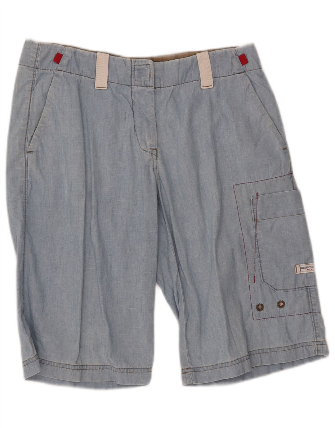 Murphy & Nye Mens Cargo Shorts Small W29 Blue Cotton