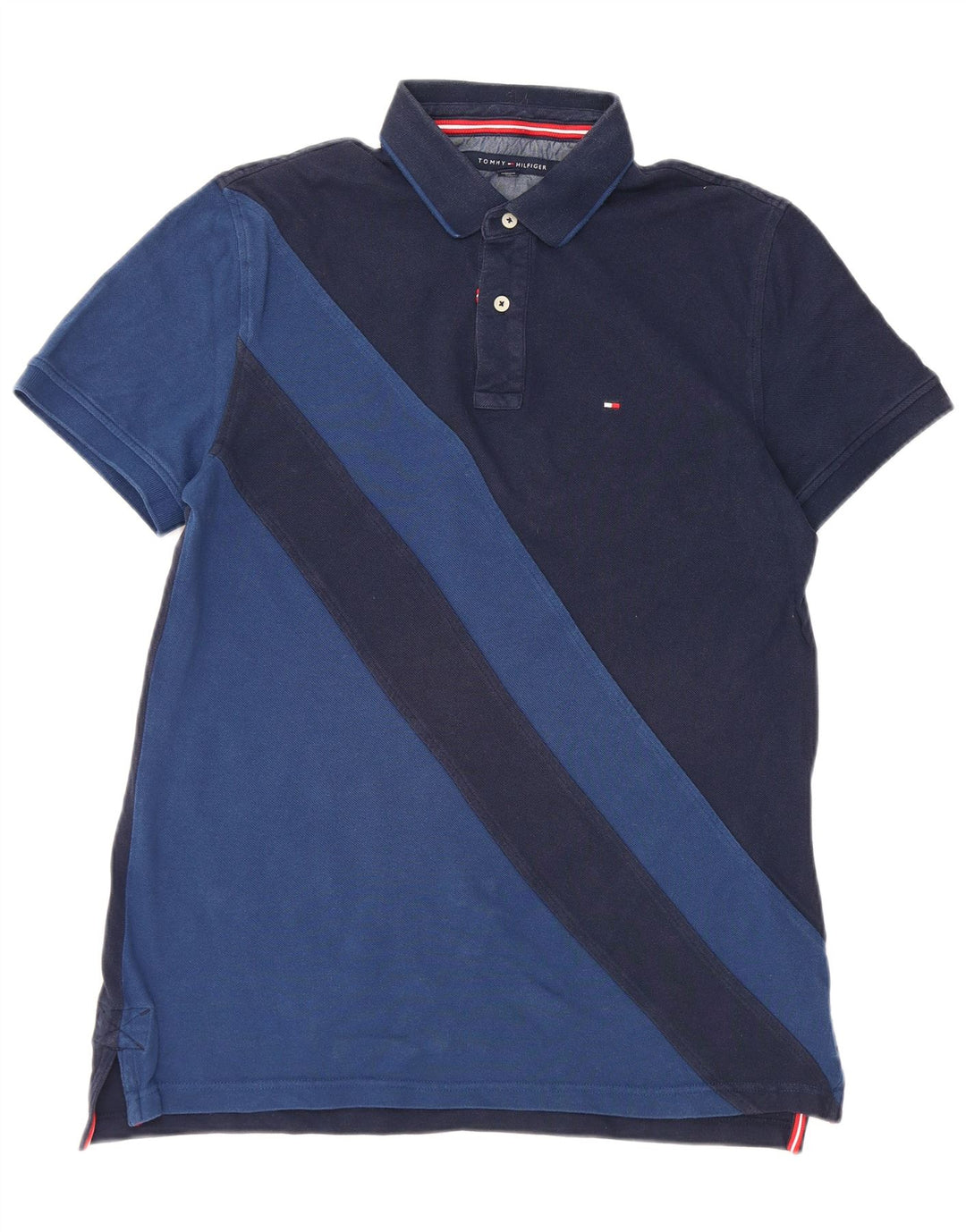 Cămașă polo Tommy Hilfiger pentru bărbați, mare, albastru, bumbac cu dungi