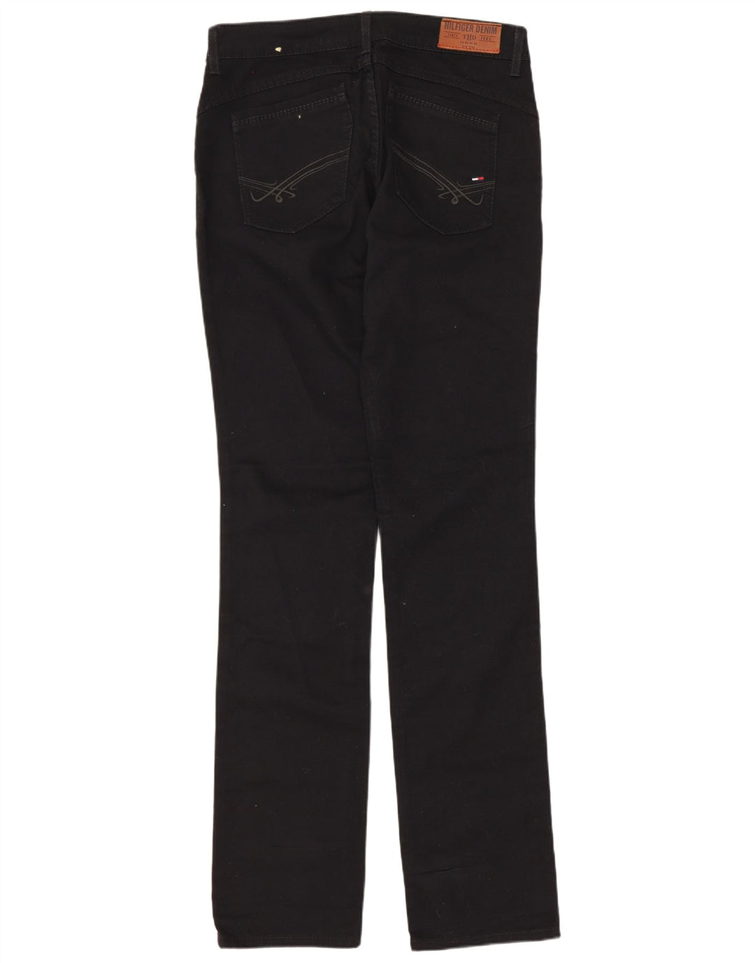 Pantaloni casual Tommy Hilfiger pentru femei cu talie joasă L30 L34 bumbac negru