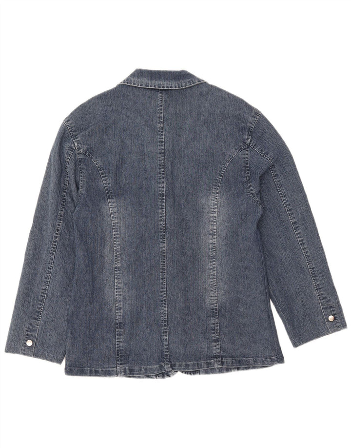 Jachetă vintage pentru femei din bluz cu 2 nasturi IT 50 XL bumbac albastru