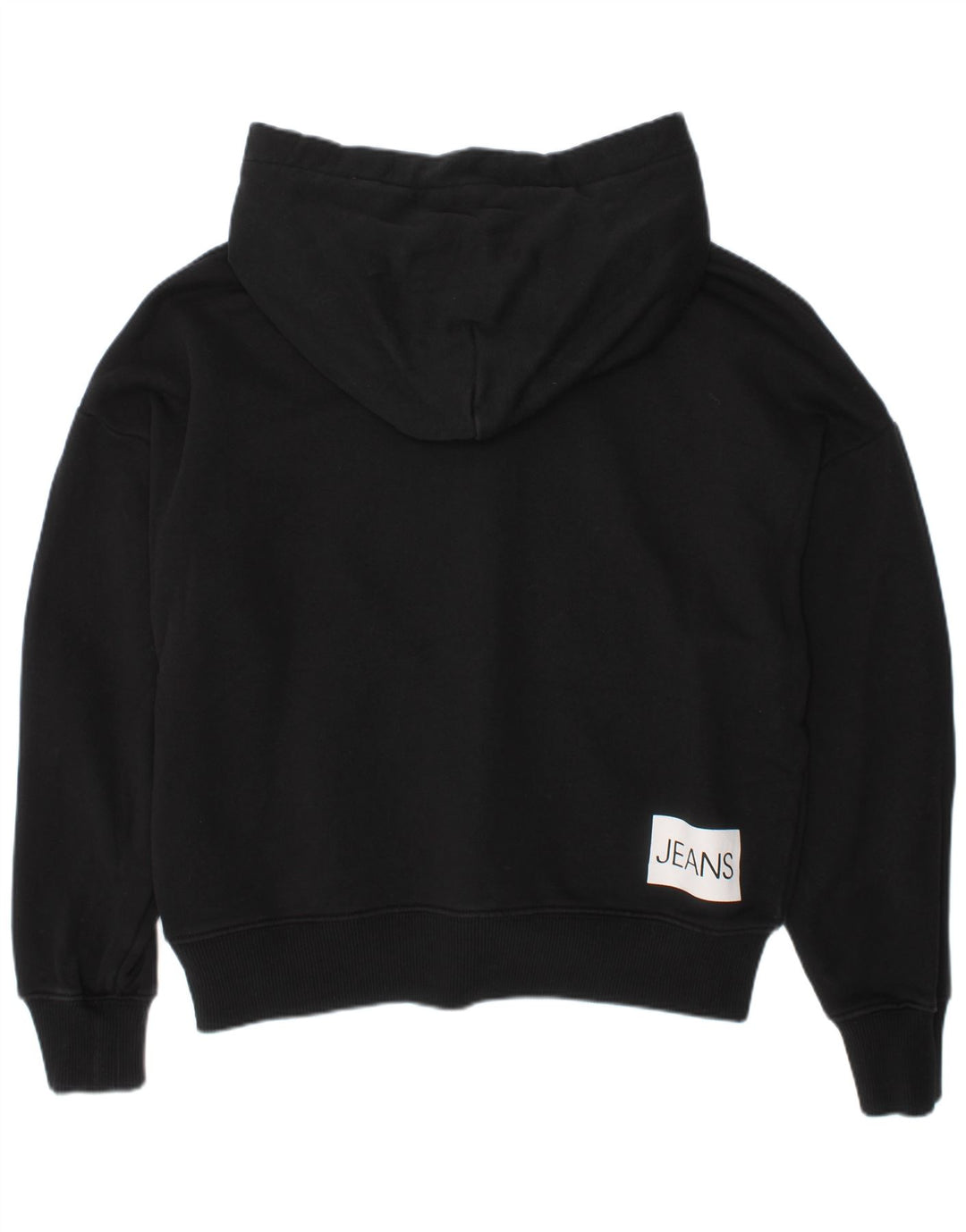 CALVIN KLEIN JEANS Pulover pentru fete Crop Graphic Hoodie 11-12 ani negru