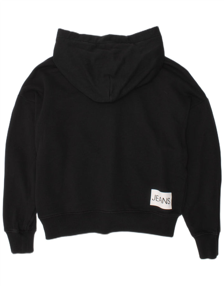 CALVIN KLEIN JEANS Pulover pentru fete Crop Graphic Hoodie 11-12 ani negru