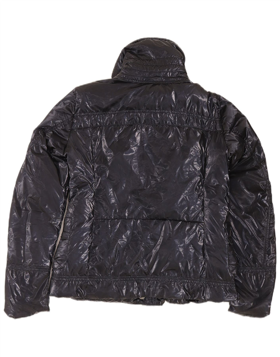 PEUTEREY Womens Padded Jacket IT 42 Medium Navy Blue Polyurethane