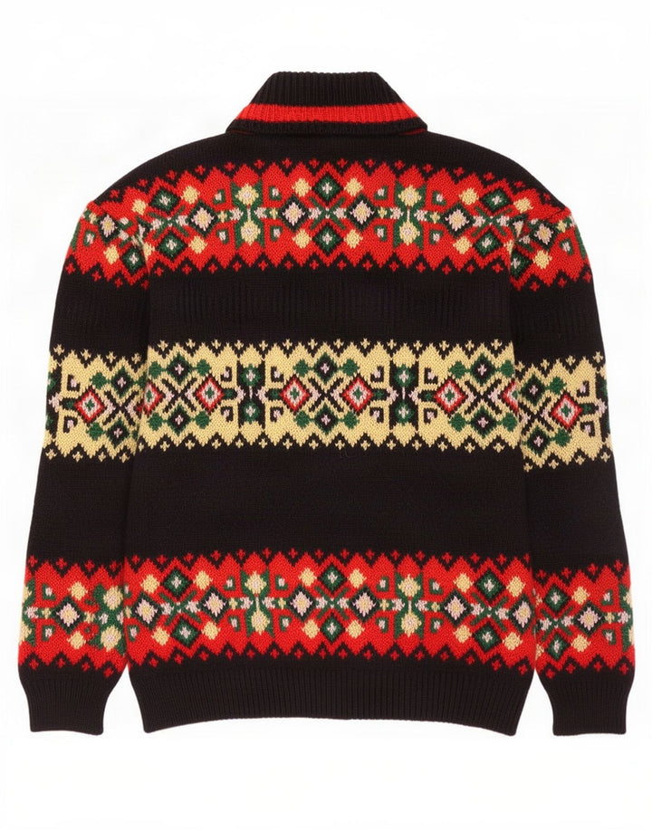 Pulover pentru bărbați Foxhound cu gât rulat, mare, negru, Fair Isle