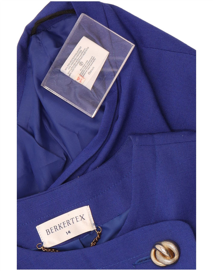 Set fuste 2 piese pentru femei Berkertex, 4 nasturi, UK 14, mare, albastru, poliester