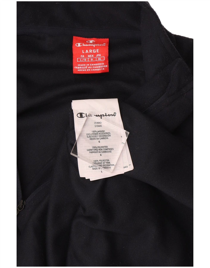 Pulover din lână pentru bărbați Champion, cu fermoar, poliester, albastru