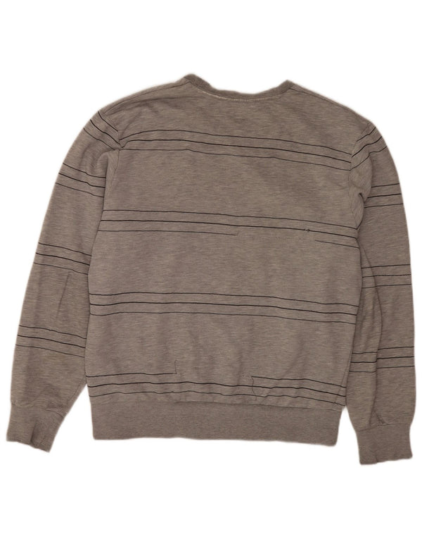 Hanorac pentru bărbați Adidas Jumper mare din bumbac cu dungi gri