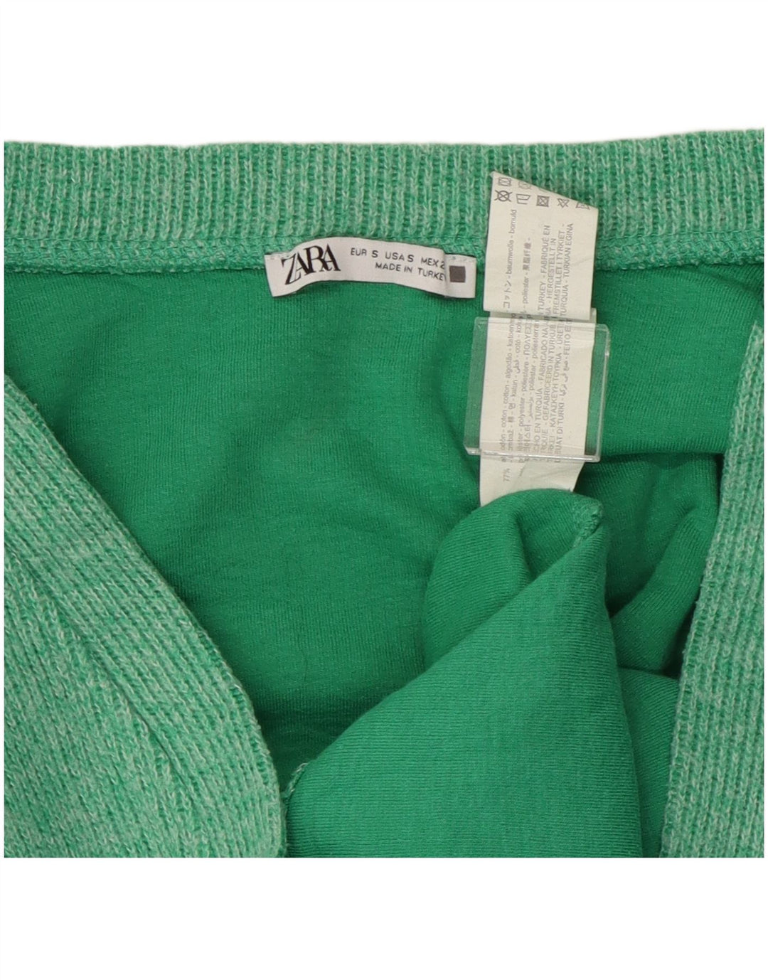 Pulover cardigan oversize pentru femei ZARA UK 10 Bumbac verde mic