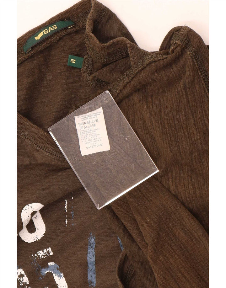 Tricou grafic pentru bărbați Gas Top din bumbac maro mediu