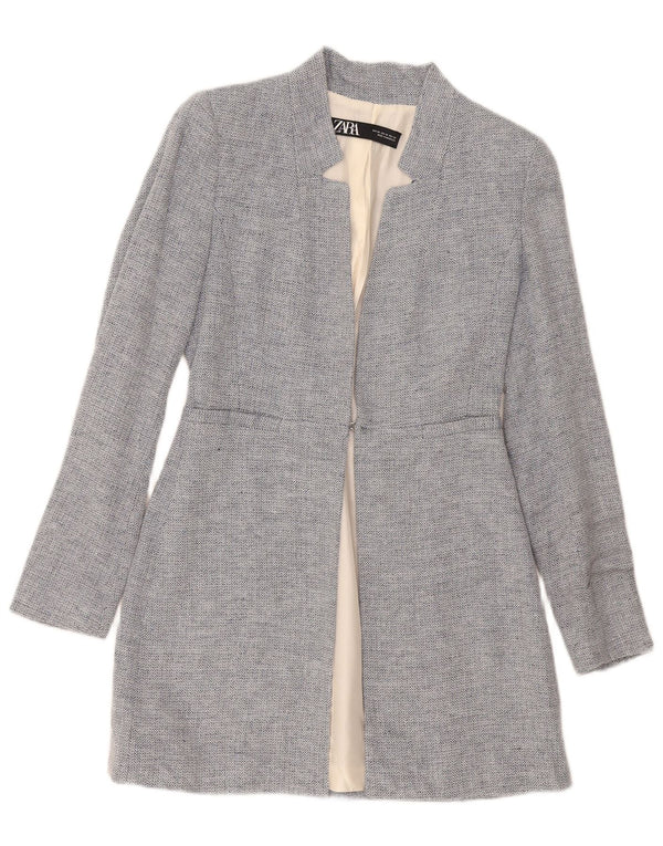 Jachetă Blazer pentru femei Zara UK 4 XS Blue Chevron Modern