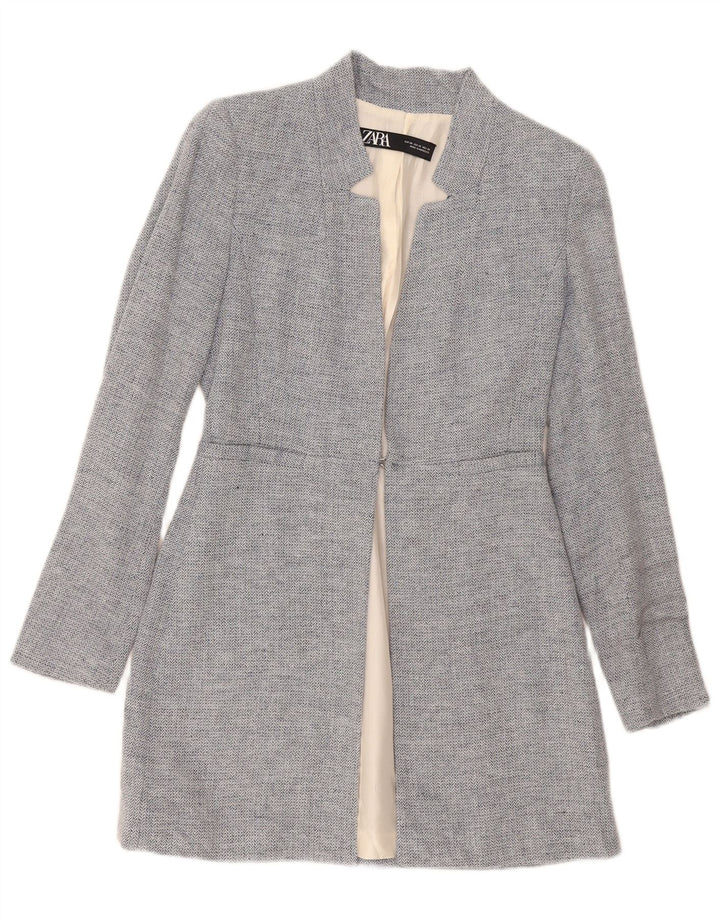 Jachetă Blazer pentru femei Zara UK 4 XS Blue Chevron Modern