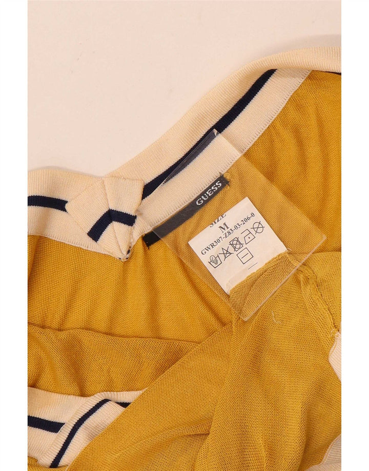 Top cu halter grafic pentru femei Guess UK 12 Medium Yellow Colorblock Silk