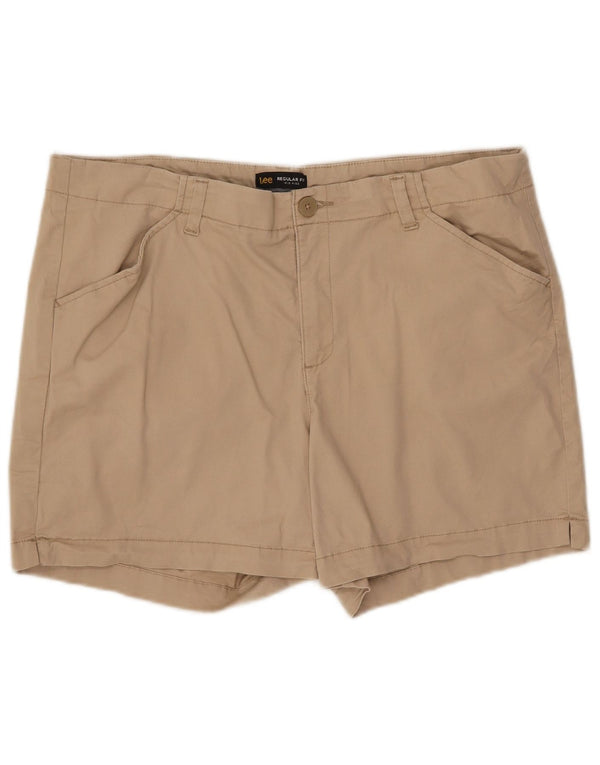 Pantaloni scurți casual Lee, cu talie medie, cu talie medie US 18 2XL W38, bej, bumbac