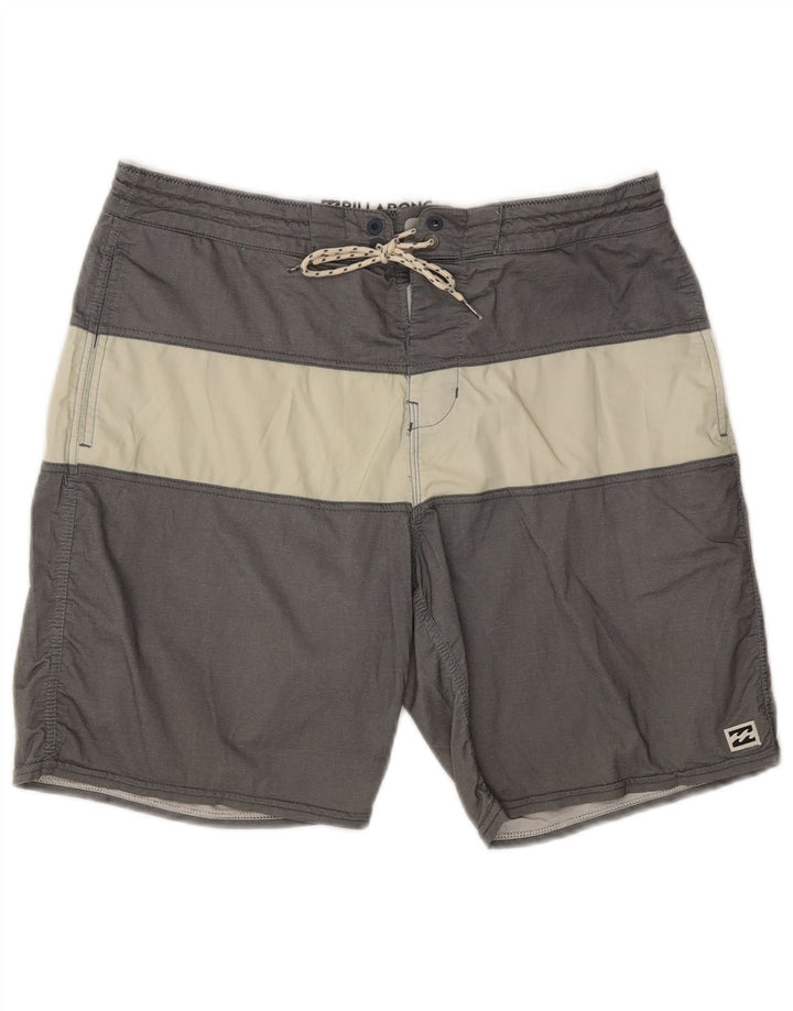 Pantaloni scurți de înot Billabong pentru bărbați, bumbac color bloc, gri mediu