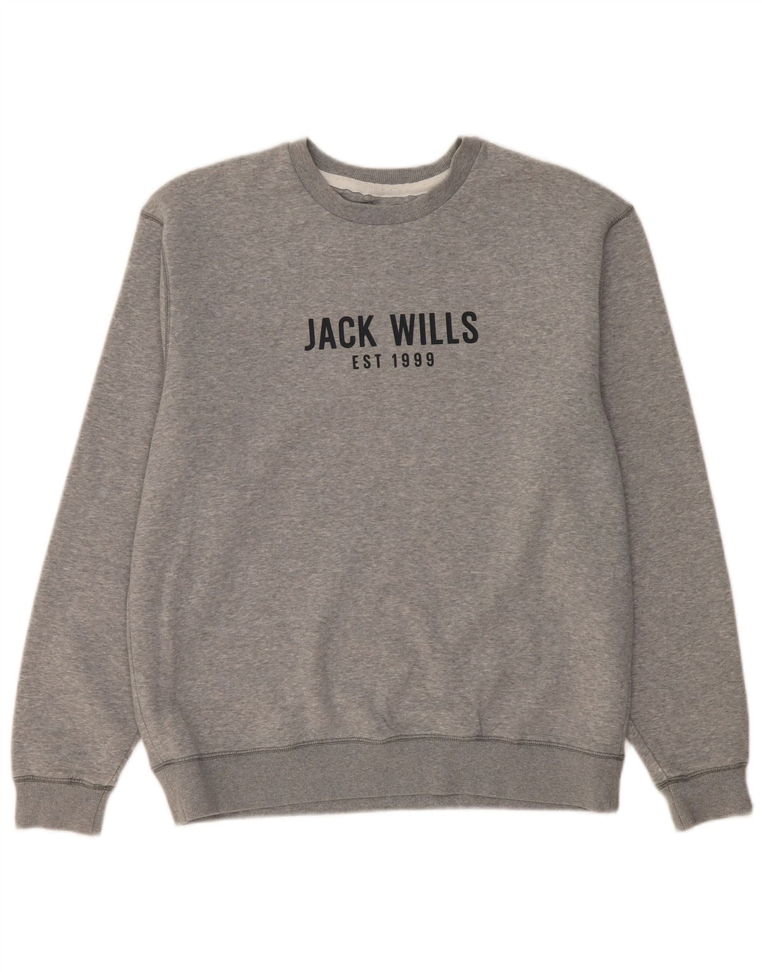 JACK WILLS Pulover grafic pentru bărbați din bumbac mare, gri